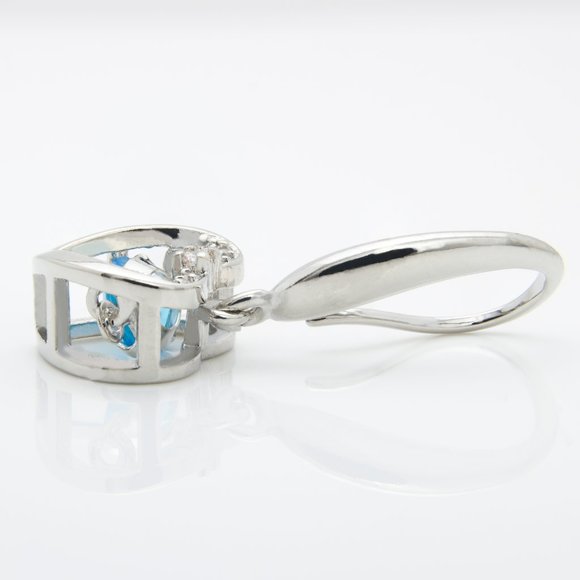 Sterling Silver Aquamarine Gemstone Earrings - Picture 3 of 4